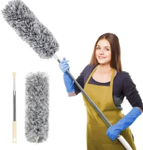 Microfiber Feather Duster Bendable&Extendable Fan Cleaning Duster