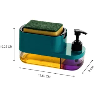 Plastic 3 in 1 Soap Pump Dispenser Dish Soap Liquid Dispenser Sponge Holder